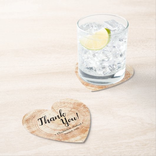 Custom Rustic Imitate Wood Danke Hochzeit Untersetzer (Vor Ort)