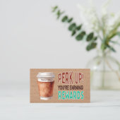 Custom Rustic Kraft Coffee Loyalty Visitenkarte (Stehend Vorderseite)