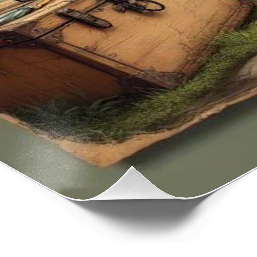 Custom Rustic Lake House Fischereikabine Poster (Ecke)