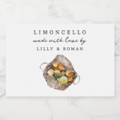Custom Rustic Lemons Limoncello Label Lebensmitteletikett (Einzelnes Label)