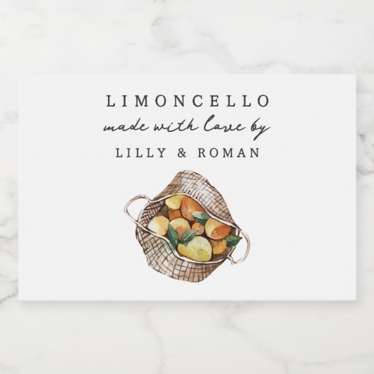 Custom Rustic Lemons Limoncello Label Lebensmitteletikett (Einzelnes Label)