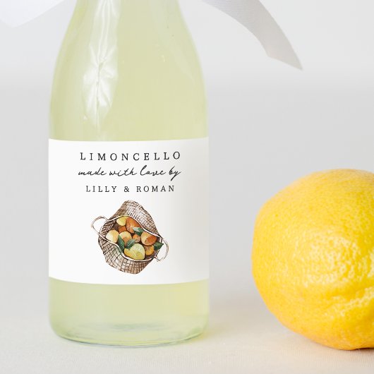 Custom Rustic Lemons Limoncello Label Lebensmitteletikett