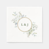 Custom Rustic Monogram Greenerity Initials Wedding Serviette (Vorderseite)