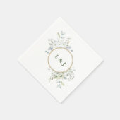 Custom Rustic Monogram Greenerity Initials Wedding Serviette (Ecke)