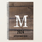 Custom Rustic Monogram Script Appointment Book Planer (Vorderseite)