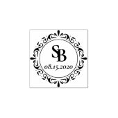 Custom Rustic Monogram Wedding Gummistempel (Prägung)