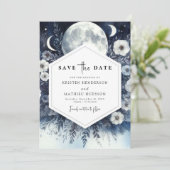 Custom Rustic Moonlit Wedding Save The Date (Stehend Vorderseite)