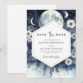 Custom Rustic Moonlit Wedding Save The Date (Vorne/Hinten)