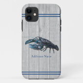 Custom Rustic Nautical Blue Hummer Grau Wood Case-Mate iPhone Hülle (Rückseite)