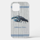 Custom Rustic Nautical Blue Lobster Grau Wood Case (Rückseite)