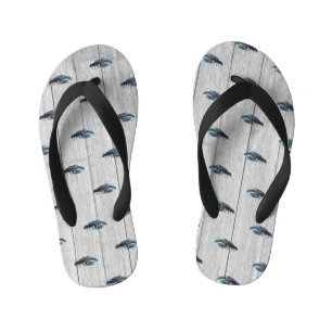 Custom Rustic Nautical Blue Lobster Grau Wood Case Kinderbadesandalen