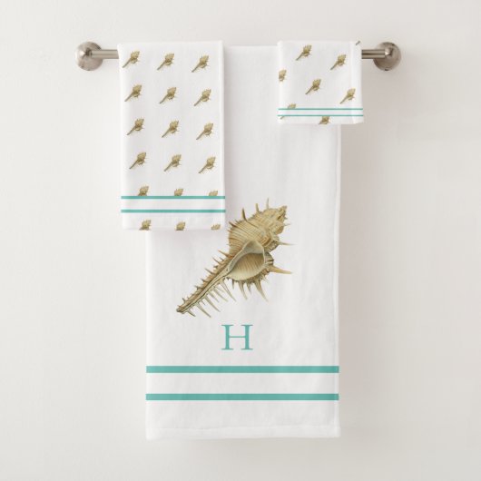 Custom Rustic Nautical Shark Blue Gray Wood Bath Badhandtuch Set (Insitu)
