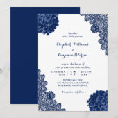 Custom Rustic Navy Blue Hydrangea Floral Wedding Einladung (Vorne/Hinten)