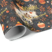 Custom Rustic Ornaments und Folies Weihnachten Geschenkpapier (Rolleneckpunkt)