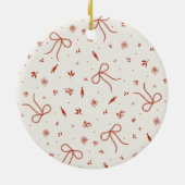 Custom Rustic Pine Tree Red Green Keramik Ornament (Hinten)