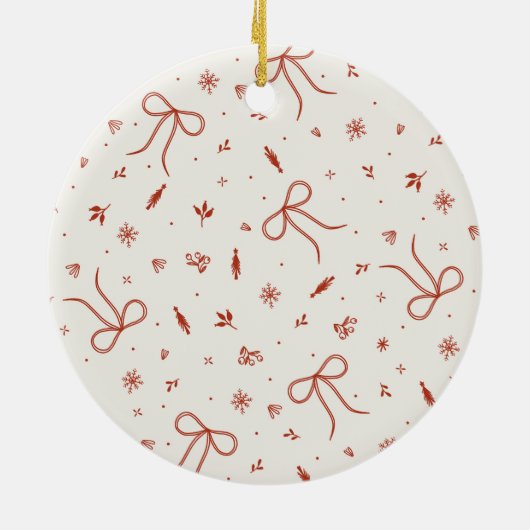 Custom Rustic Pine Tree Red Green Keramik Ornament (Hinten)