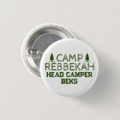 Custom Rustic Retro Camp Bachelorette Green Button (Vorne & Hinten)