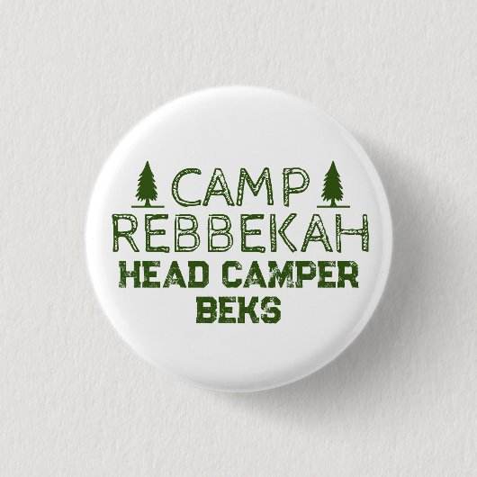 Custom Rustic Retro Camp Bachelorette Green Button (Vorderseite)