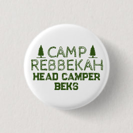 Custom Rustic Retro Camp Bachelorette Green Button