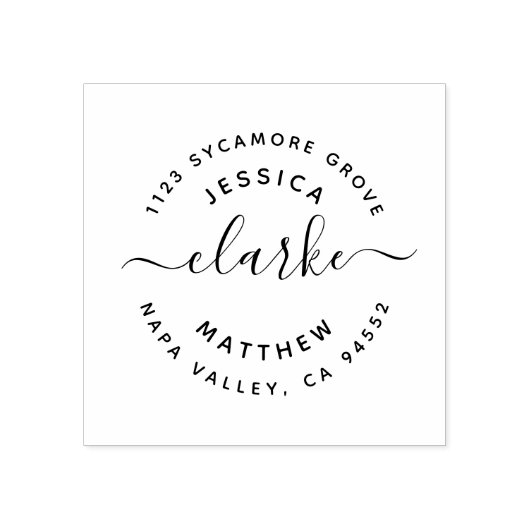 Custom Rustic Script Wedding Rücksendeadresse Gummistempel (Prägung)