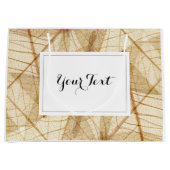 Custom Rustic Sheer Lace Blätter Große Geschenktüte (Vorderseite)