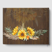 Custom Rustic Sonnenblumen Pampas Grass Hochzeit Gästebuch (Rückseite)