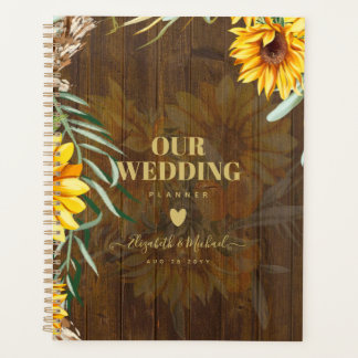 Custom Rustic Sonnenblumen Pampas Grass Hochzeit Planer