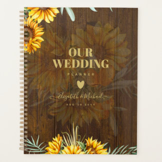 Custom Rustic Sonnenblumen Pampas Grass Hochzeit Planer