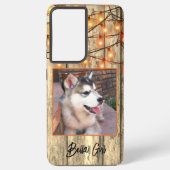 Custom Rustic Square Foto Alaskan Malamute Puppy Samsung Galaxy Hülle (Rückseite)