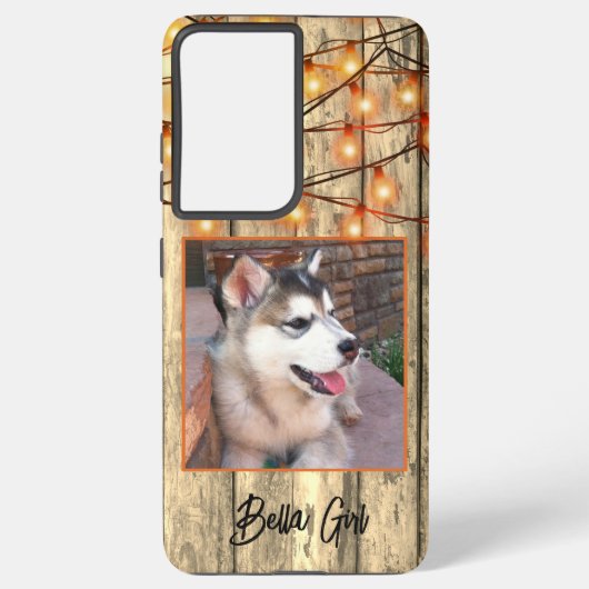 Custom Rustic Square Foto Alaskan Malamute Puppy Samsung Galaxy Hülle (Rückseite)