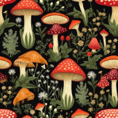 Custom Rustic Table Runner Mushrooms & Moss Art Großer Tischläufer