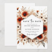 Custom Rustic Terracotta Wedding Save The Date (Vorne/Hinten)