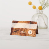 Custom Rustic Vintage Holz Tree Slice Tischnummer Platzkarte (Vorderseite)