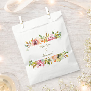 Custom Rustic Watercolor Floral Wedding Geschenktütchen