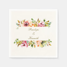 Custom Rustic Watercolor Floral Wedding