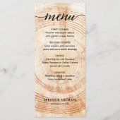 Custom Rustic Wedding Fall Wood Gran Menükarte (Vorderseite)