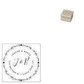 Custom Rustic Wedding Initials Rücksendeadresse Gummistempel (Stempel)