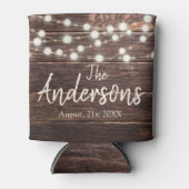 Custom Rustic Wedding Party Gefallen Barn Wood Lig Dosenkühler (Vorderseite)