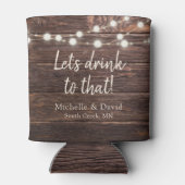 Custom Rustic Wedding Party Gefallen Barn Wood Lig Dosenkühler (Rückseite)