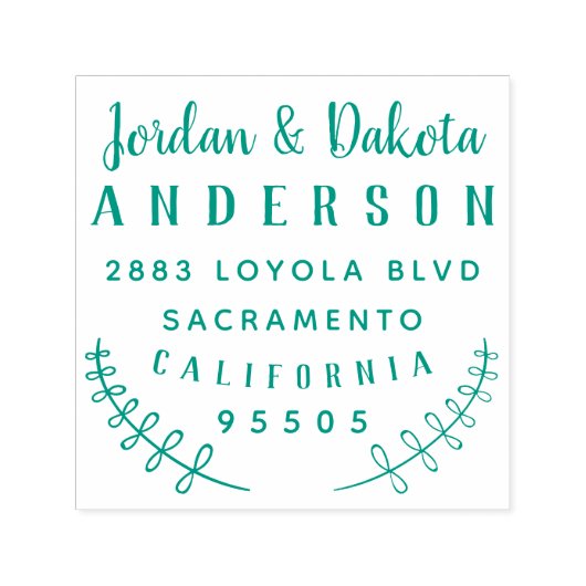 Custom Rustic Wedding Typografy Rücksendeadresse Permastempel (Design)