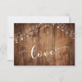 Custom Rustic Wood & Lights Wedding RSVP (Rückseite)