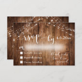 Custom Rustic Wood & Lights Wedding RSVP (Vorne/Hinten)