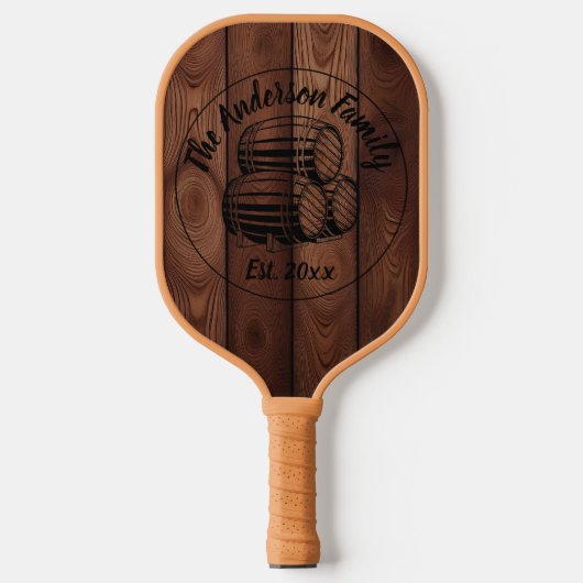 Custom Rustic Wood Texture Pickleball Schläger (Vorderseite)