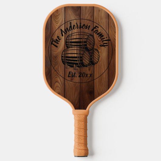 Custom Rustic Wood Texture Pickleball Schläger (Vorderseite)