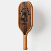 Custom Rustic Wood Texture Pickleball Schläger (Links)