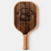 Custom Rustic Wood Texture Pickleball Schläger (Rückseite)