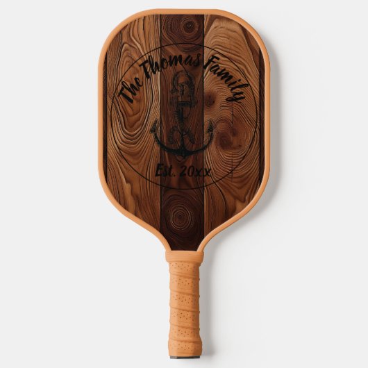 Custom Rustic Wood Texture Pickleball Schläger (Vorderseite)