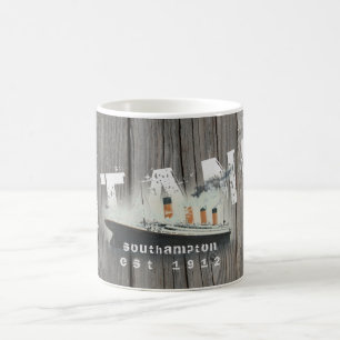 Custom Rustic Wood Titanic Kaffeetasse