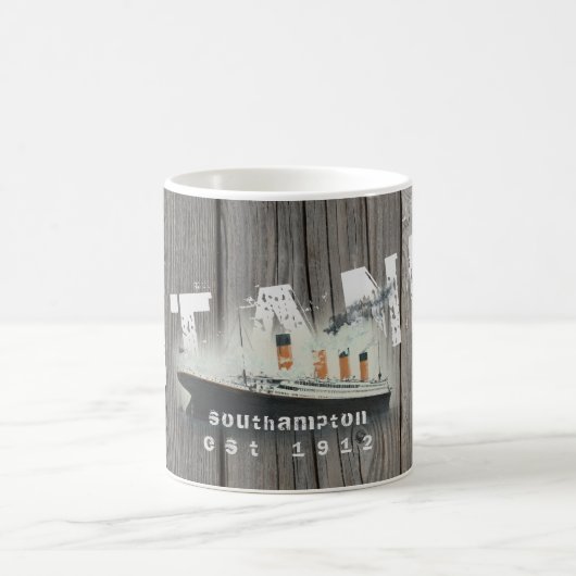 Custom Rustic Wood Titanic Kaffeetasse (Mittel)