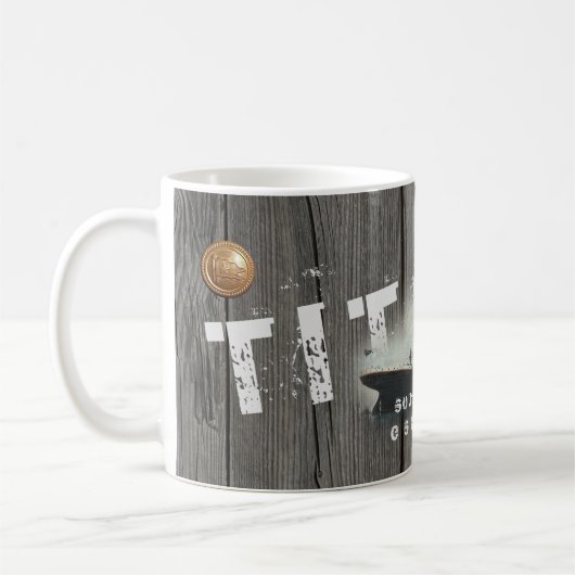 Custom Rustic Wood Titanic Kaffeetasse (Links)